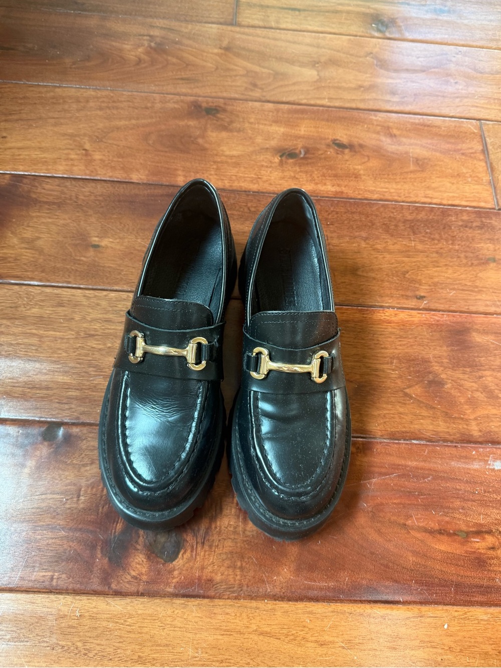 Steve Madden Black Leather Loafers SZ8